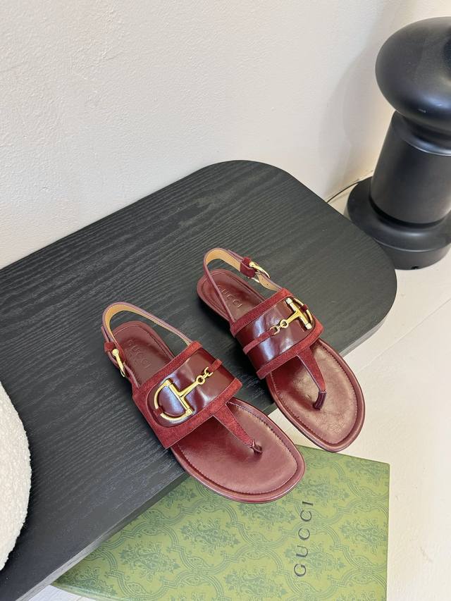 gucci Latest D-Shaped Horsebit Sandals Counter Synchronization Top Version Or