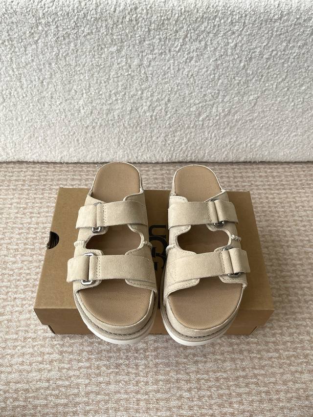 ugg 25Ss Slippers Suede Leather Upper Adjustable Upper Strap Design For Easy