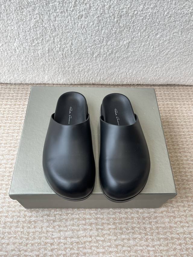 rick Owens New Curved Birkenstock Half-Slip Couple Series Megalce Mule Granol