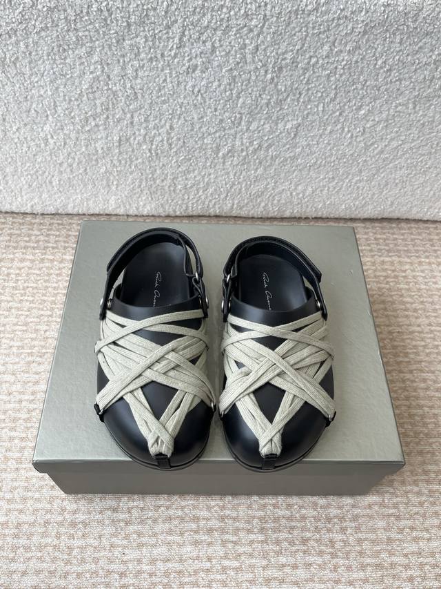 rick Owens New Curved Birkenstock Half-Slip Couple Series Megalce Mule Granol