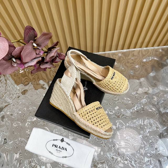 prada Prada's New Early Spring Fish-Mouth Straw Fisherman Shoes This Straw Sh