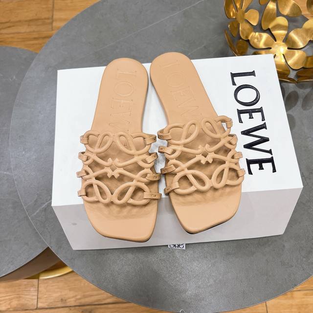 Factory P Price Yuan Loewe 25S Spring And Summer New Ease Bubble Flip-Flops Beac