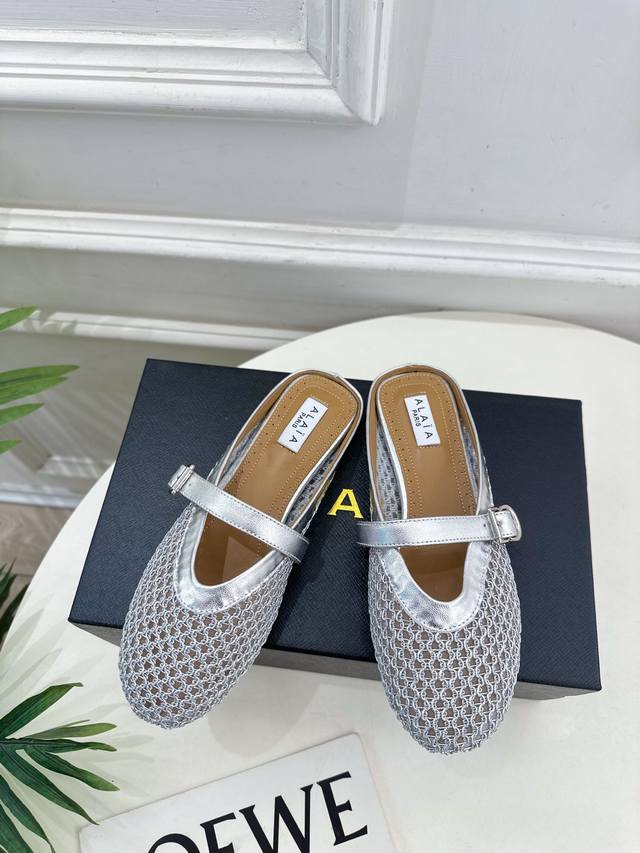 alaa Alaia 25Ss New Spring And Summer Flat Mesh Mule Half Slippers Alaa Is Th
