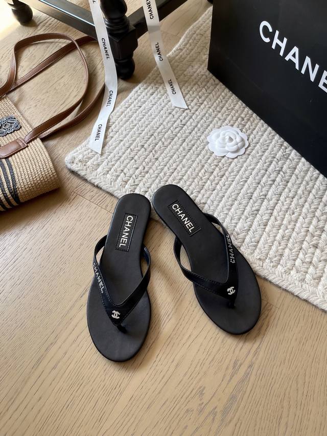 chanel 25P Summer Flip-Flops Series Top Version First Sale Upper Suede Lining