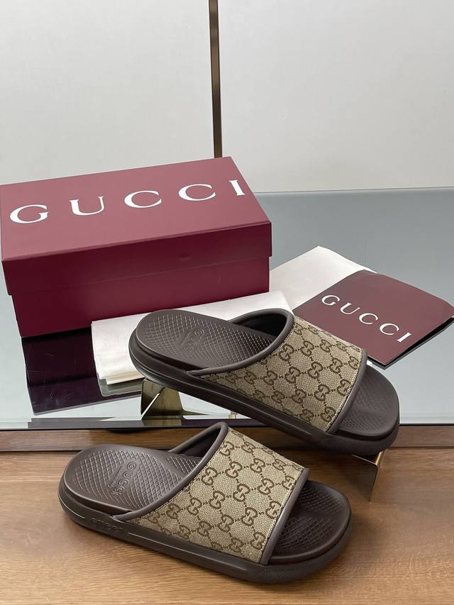 2025Gucci Lido Series Popular Men's Classic Gg Slip-On Sandals For Summer Wit