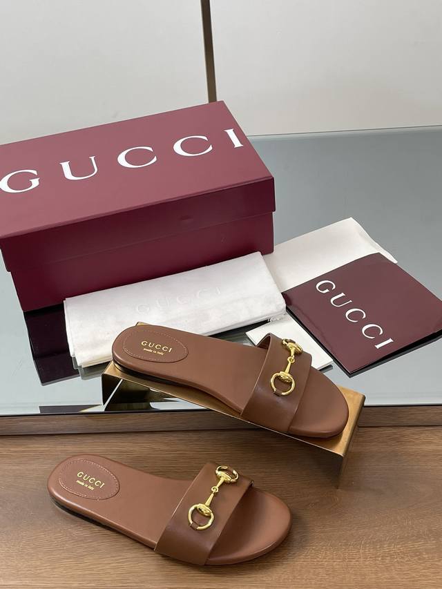 2025Latest Summer Light Gold Horsebit Flip Flops Sandals Gcc Classic G Cloth