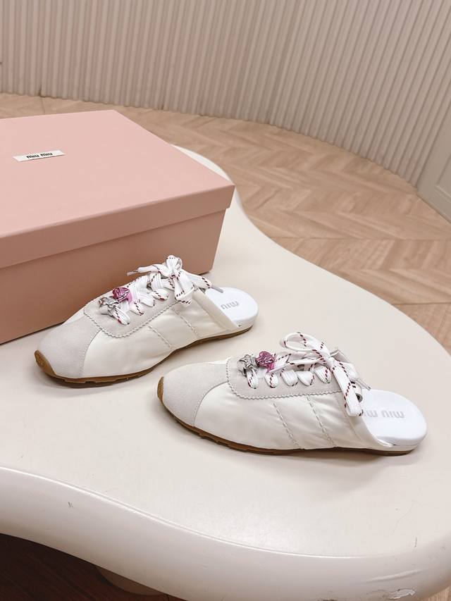miumiu Miu Miu 25Ss New Spring And Summer Half-Slip German Training Shoes Off