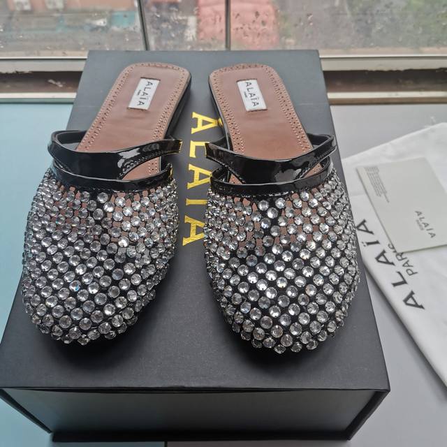 alaia Alaia Niche Fashion Brand 25Ss Spring And Summer New Style Fishnet Flat