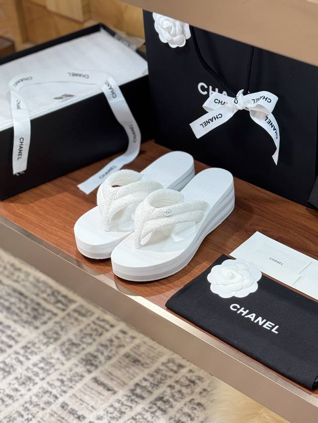 chane Chanel Style Chanel 2025 New Towel Fabric Flip-Flops This Series Of Fli