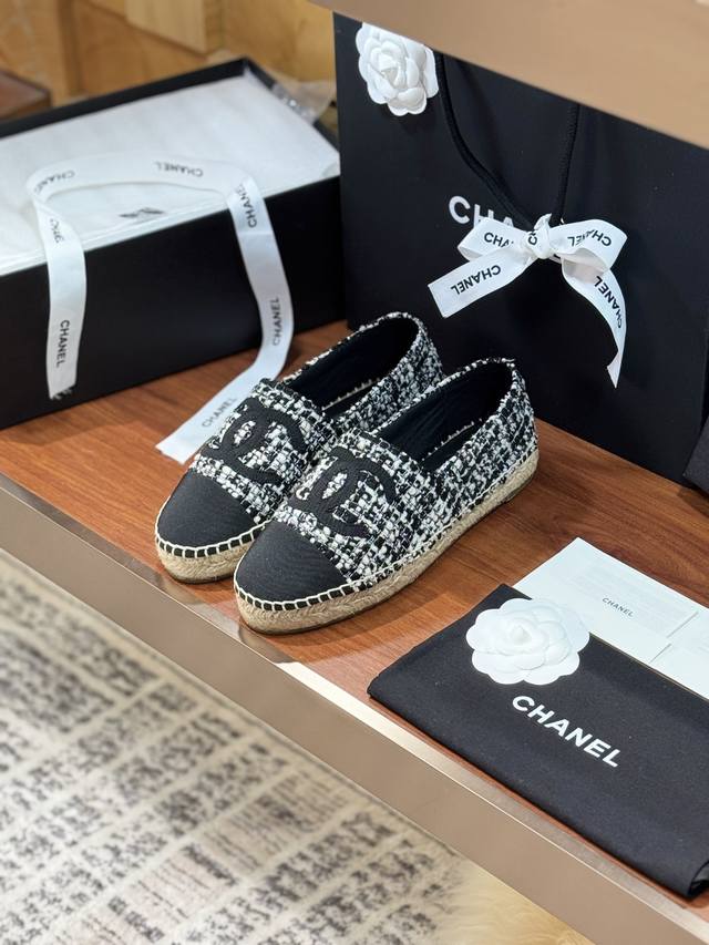chane* Spring New Espadrilles Fisherman Shoes, Classic Style Of Chanel, Exclu