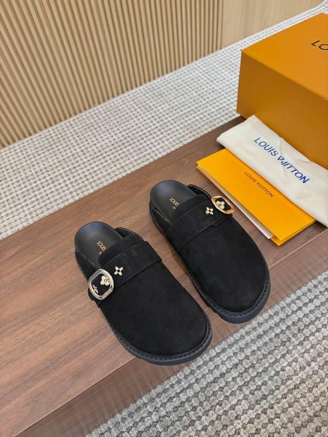 Instant Price: Couples' Style Series Slippers Half-Covered Slippers Louisvuitt O