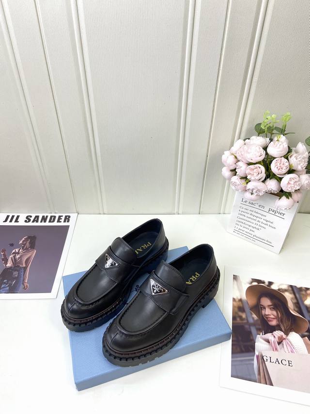 Instant Price: Prada* Wa New Thick-Soled Loafers For Autumn And Winter This Leat