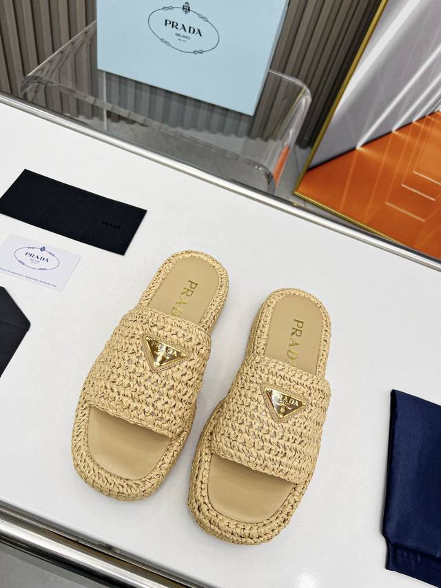 prada High Quality High Version Super Hot Thick-Soled Sandals Super Hot Lates