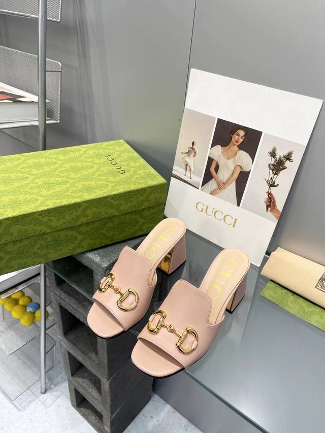 Factory P Price Gucci Early Spring Horsebit Buckle Thick Heel Retro Shoes Intern