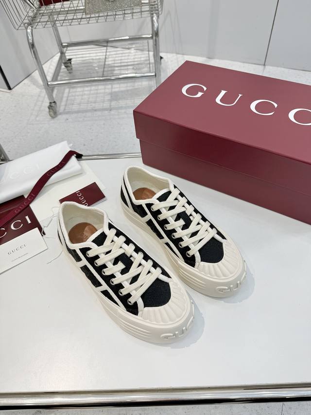 Factory P Price Gucci 25S Latest Thick-Soled Canvas Shoes, The Most Popular Clas