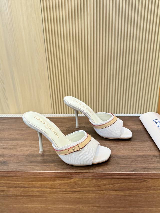 lv Denim Canvas Printed Pattern High Heel 9.5Cm Low Heel 5.5Cm Size 35-42 Rub