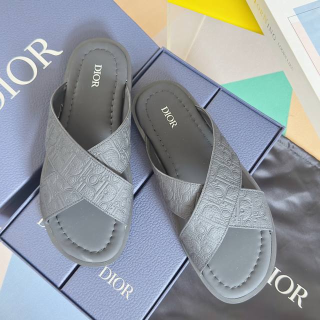 Top Version Men's Dior's Latest Alias Series Men's Cross-Strap Sandals And Beach