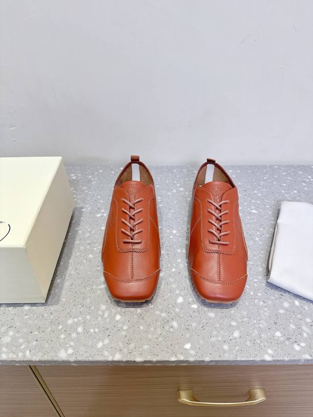 orinous Niche Fashion Brand 25Ss Spring And Summer New Square Toe Lace-Up Sho