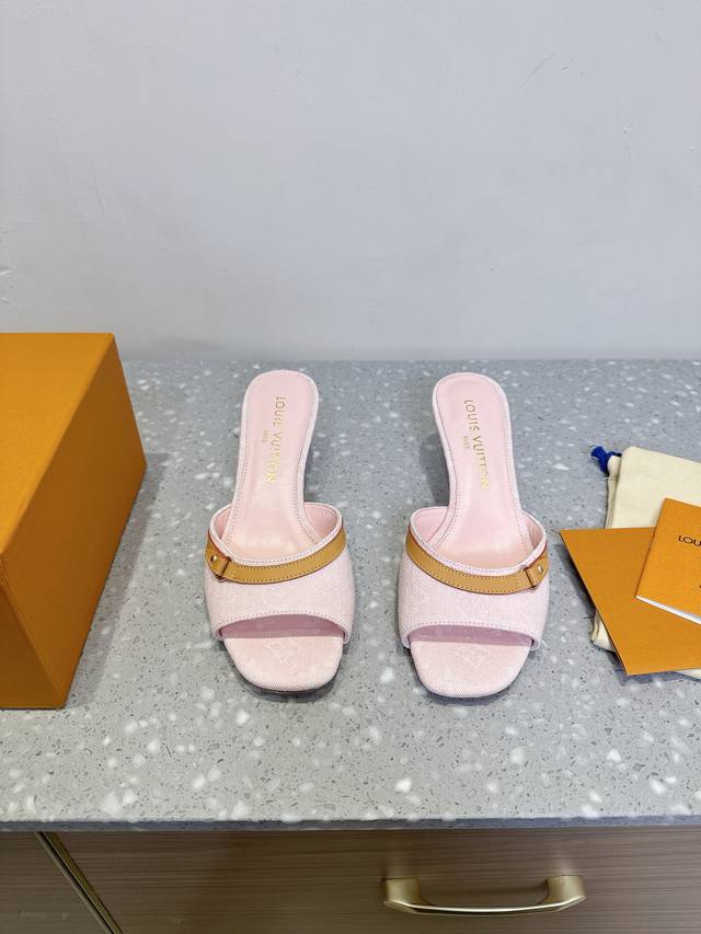 louis Vuitton Louis Vuitton 25Ss Spring/Summer New Monogram Kitten Heel Slipp