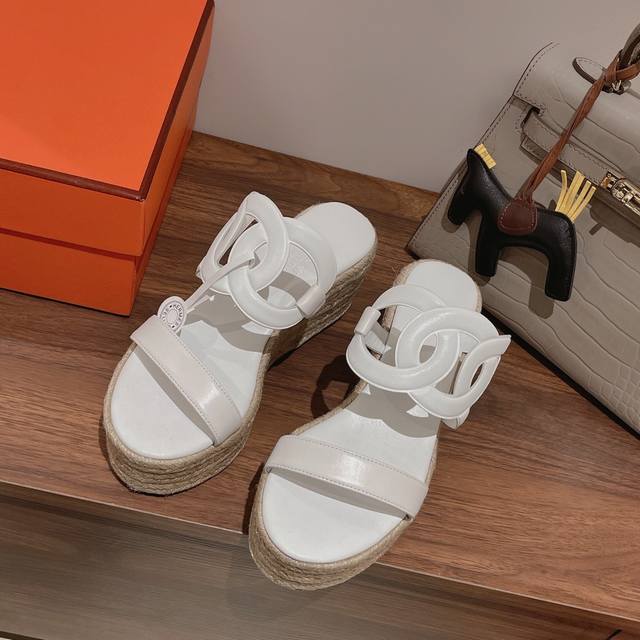 hermes Hermes Eloise Straw Shoes New Spring And Summer Pig Nose Slippers Fash
