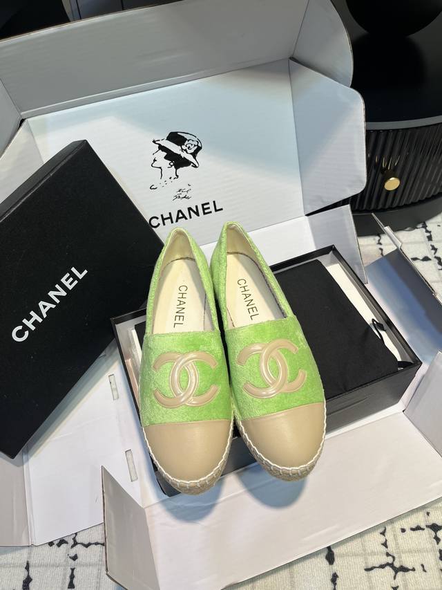 Apple Green Towel Stitching Apricot Logo Chanel Fisherman Shoes Are The Best-Loo