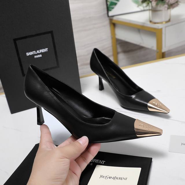 Top Original 1:1 Ysl Saint Laurent Ss New Metal Head Elegant High-Heeled Sandals