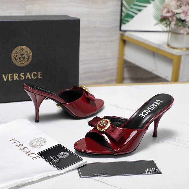 versace Versace 5 New Heel Teresa Original Buckle High-Heeled Sandals And Sli