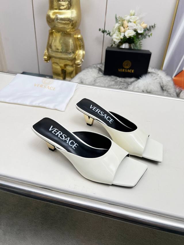 versace New Counter Models: V-Shaped Heel Series Upper Cowhide Patent Leather
