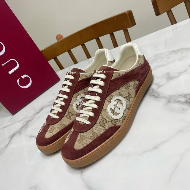 Full Leather Men's 10 Gucci Gucci Couple's Dexun Shoes With Contrasting Colors A