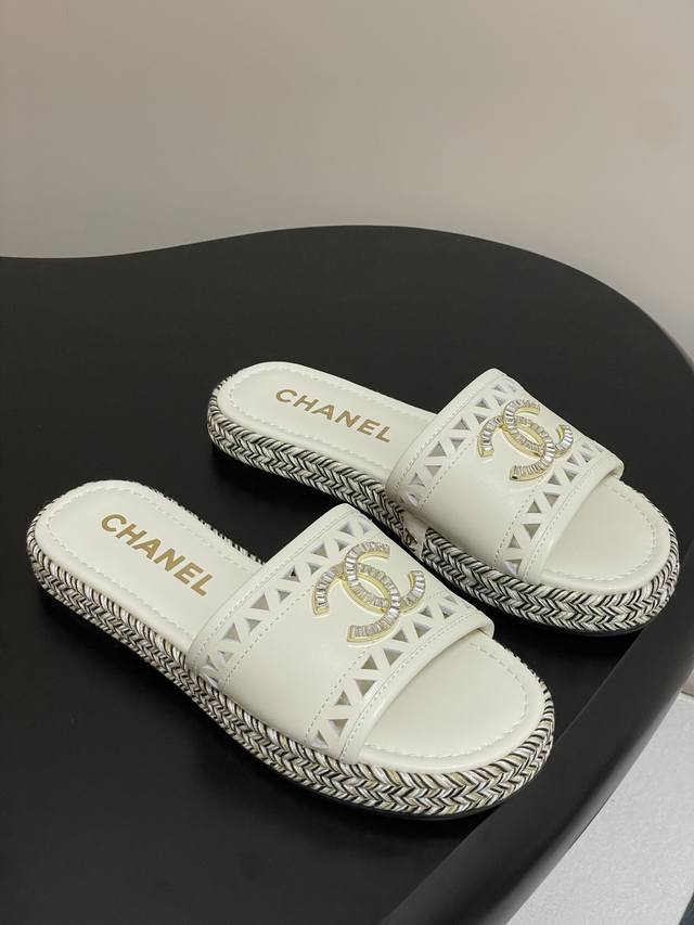 25Ss New Summer Chanel Hemp Rope Sole Second-Hand Buckle Sandals With Double