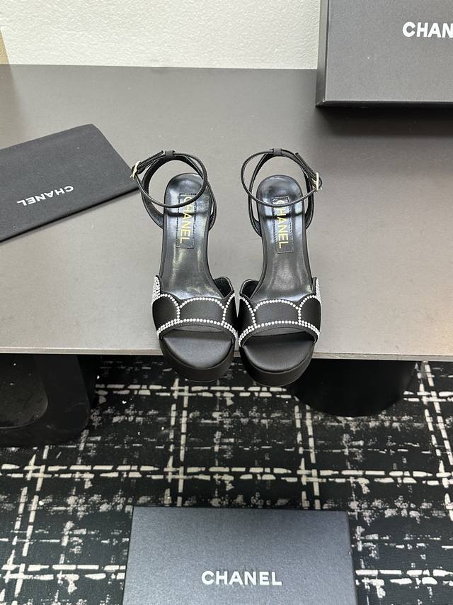 chanel Chanel 2025 Early Spring Classic Rhinestone Waterproof Platform Sandal