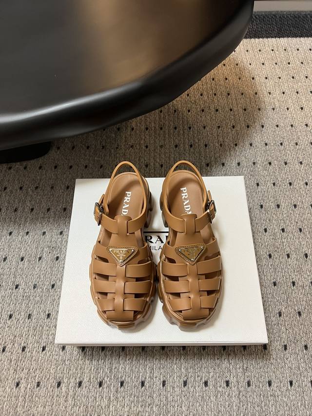 prad* 24 Thick-Soled Roman Sandals Super Popular Prad* Prada's Latest Spring
