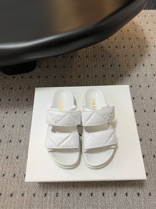 prad* Quilted Leather Sandals Classic Design Never Goes Out Of Style When Cho
