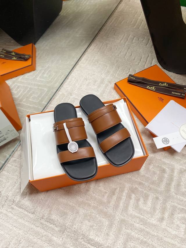Factory Hermes Latest Spring And Summer Hardware Buckle Slippers Cabinet Cabinet