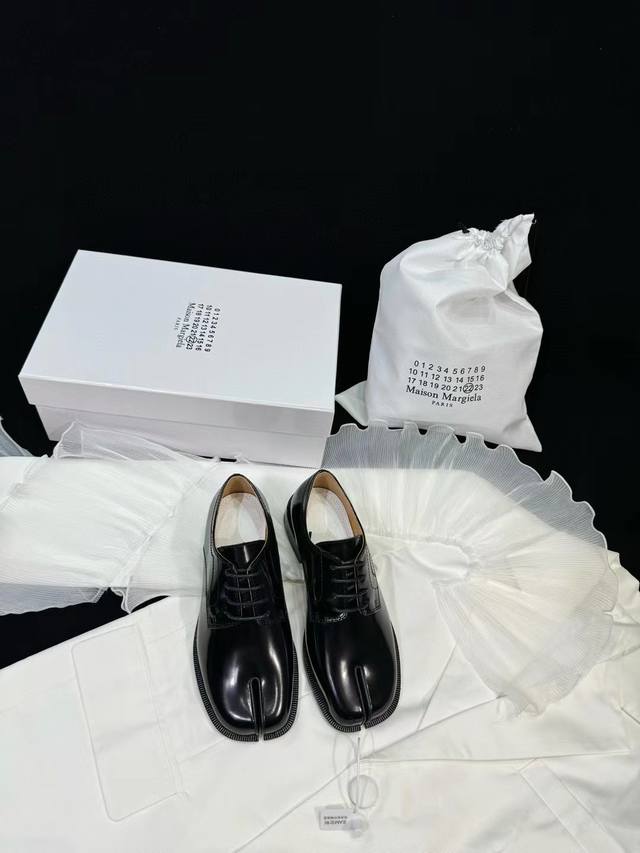 Loafers For Men +80 Maison Margiela Mm6 Split-Toe Tabi Leather Shoes Lace-Up Loa