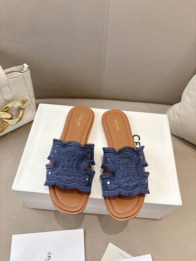 celine Celine 25Ss Spring And Summer New Slippers Arc De Triomphe British Sty
