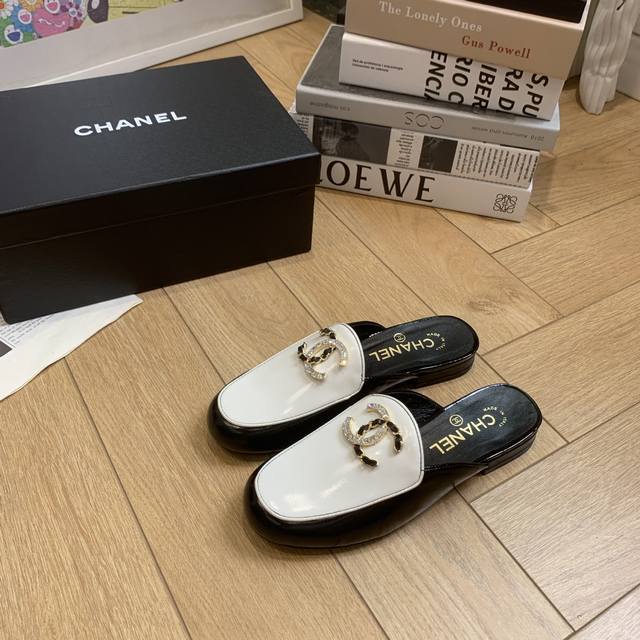 Single Shoes Slippers 251 Chane* Chanel 2025 New Product Double C Letter Buckle