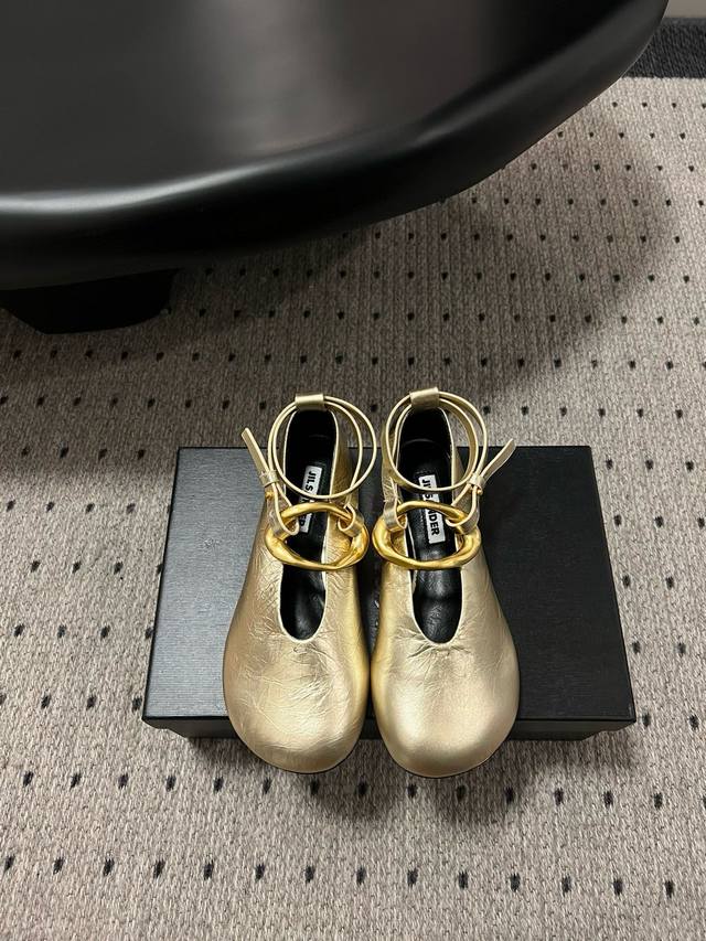 jilsander 25 Spring And Summer Minimalist Flat-Soled Metal Buckle Round-Toed