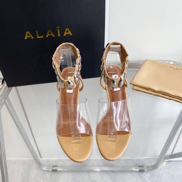 alaia 24Ss Spring And Summer New French Fairy Film Metal Buckle High Heel San