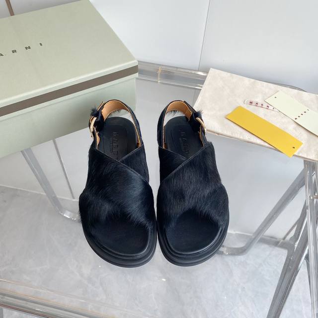 marni Original Replica Horse Hair New Style Marni's Fussbettt Calf Hair Sanda