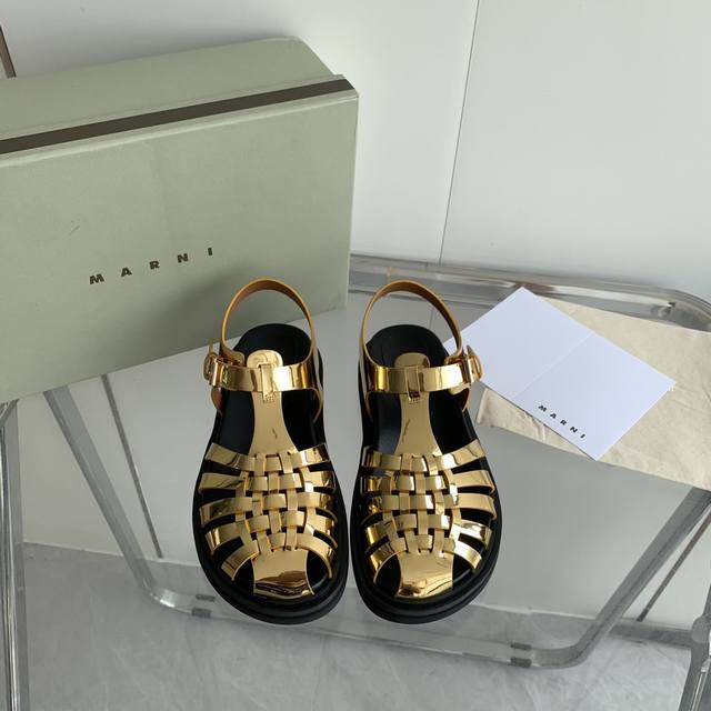 Top Spring And Summer Manri Super Popular Pig Cage Shoes Original Mold Marni Lea