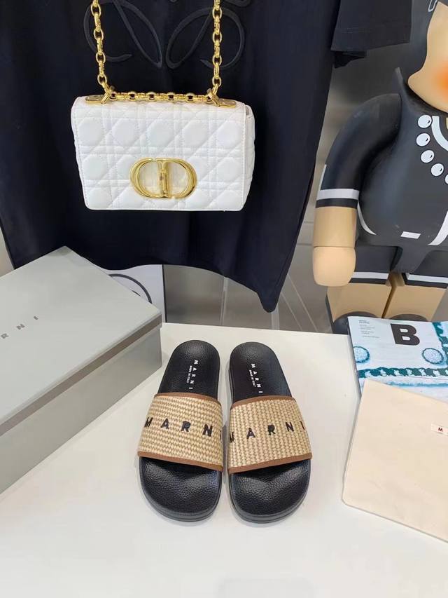 Running Volume Price P Marni New Woven Slippers Original One To One Delivery Wea