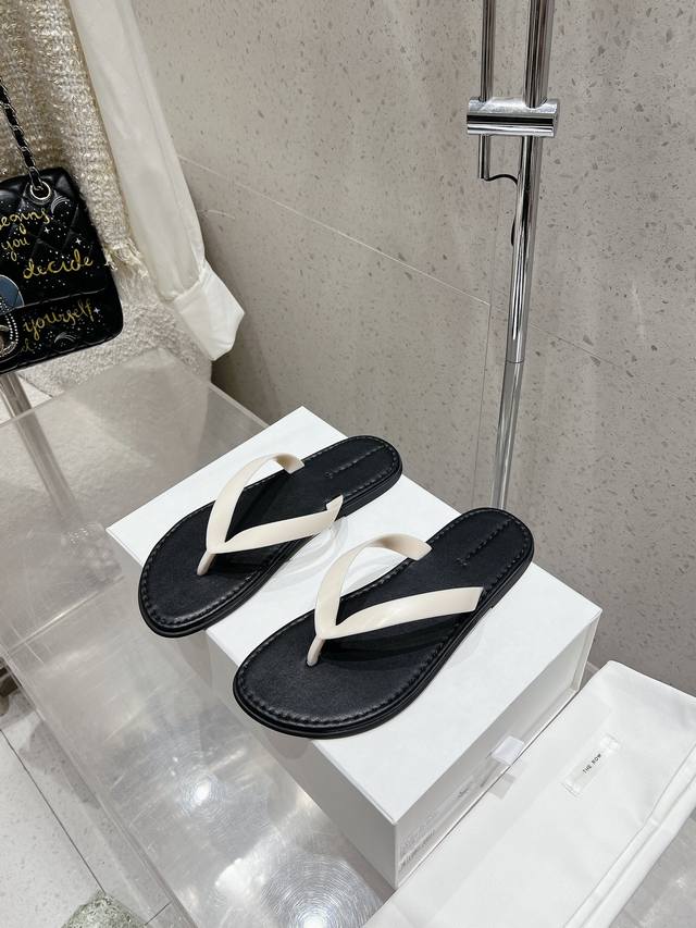 therow New Summer Minimalist Fashionable Flip-Flops Tpu Fabric Sheepskin Pads