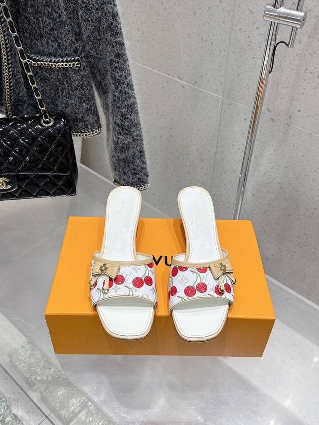 Top Edition Louisvuitton Lv 2025 Summer Limited Edition Cherry Style Stiletto Sa