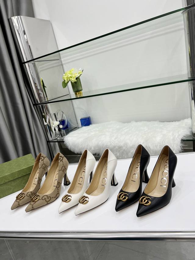 gucc New Style Double G Buckle Pointed High Shoes Top Quality Original Mold D