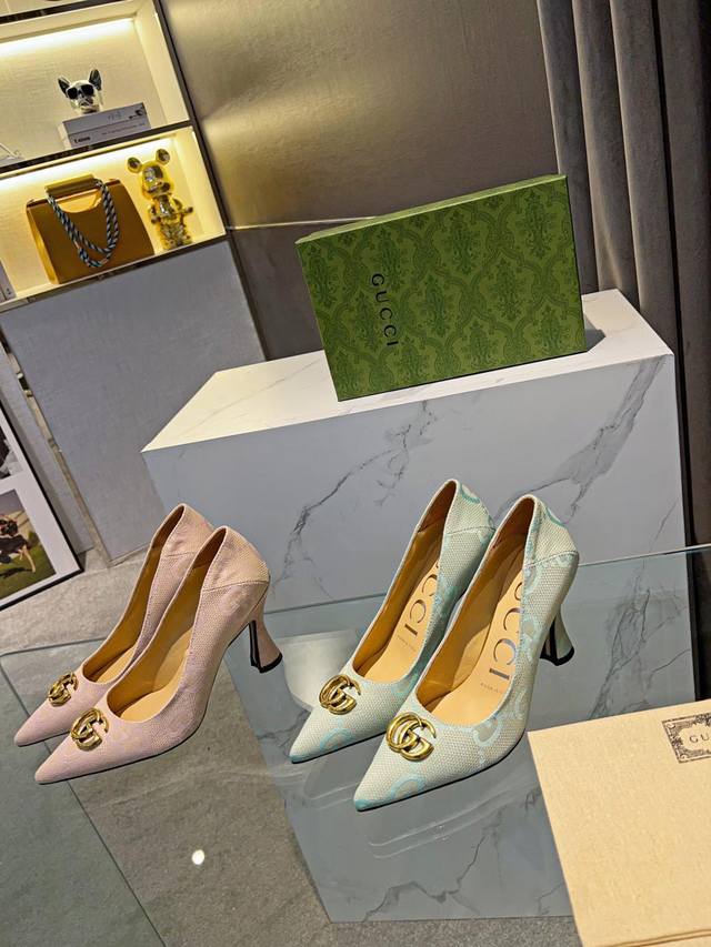 gucc New Style Buckled Pointed High Heels For Early Spring. Flat Sole. Classi