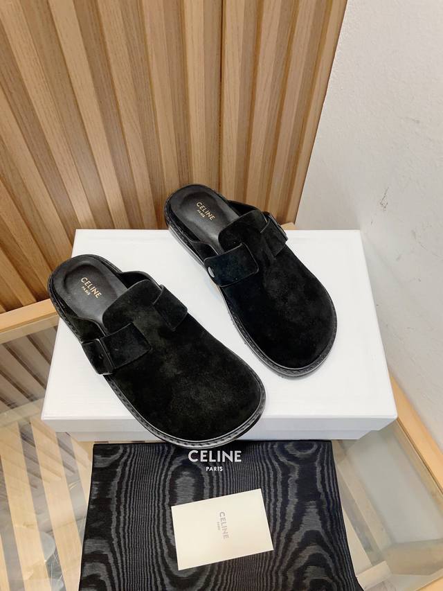 celine Celine 2025 Spring And Summer New Style Birkenstock Half Slippers This