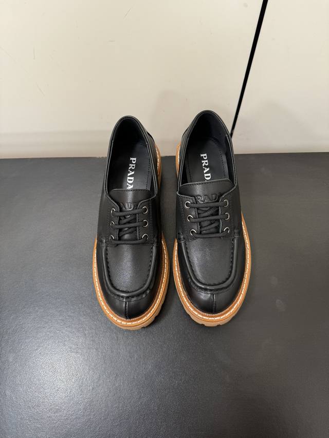 prada Lace-Up Shoes This Leather Lace-Up Shoe Captures The Simple Aesthetic S