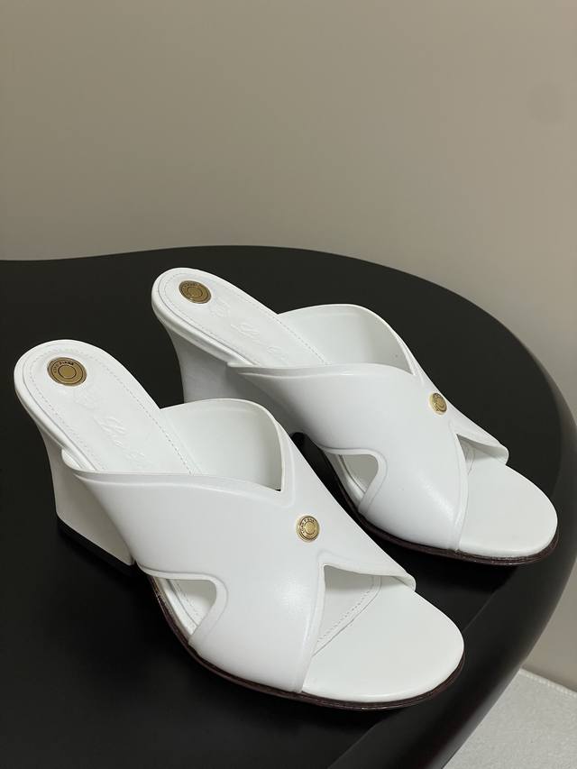 loro Piana Lp Vera Series 25S Spring And Summer New Retro Cross-Strap Flat Sl