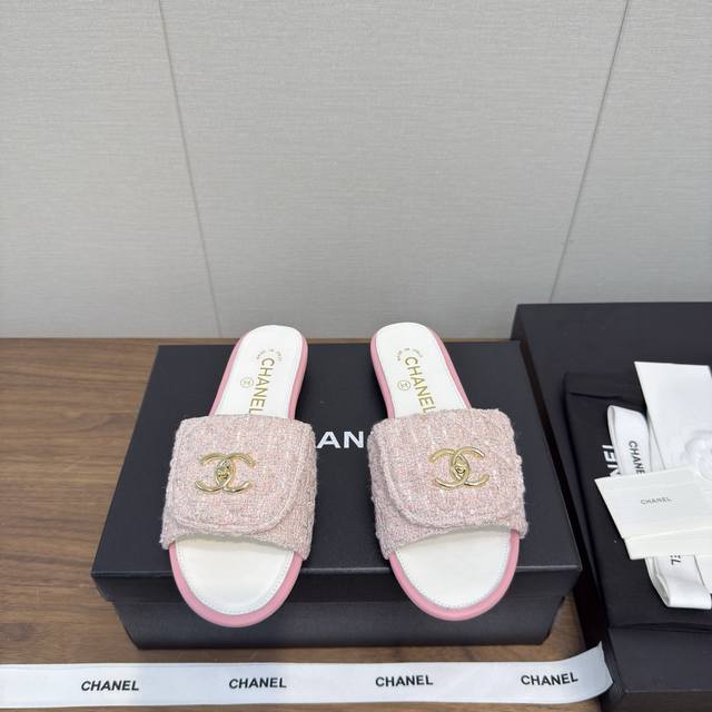 chanel Chanel 25C New Diamond-Shaped Backpack Buckle Flat Slippers Top Versio